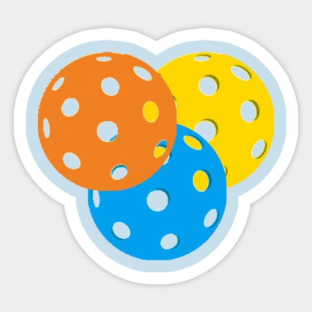 Colorful Set of Pickleballs Sticker by numpdog